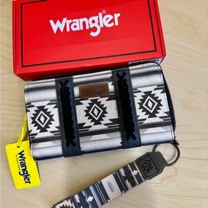 Wrangler Black and White Aztec Wallet Wristlet